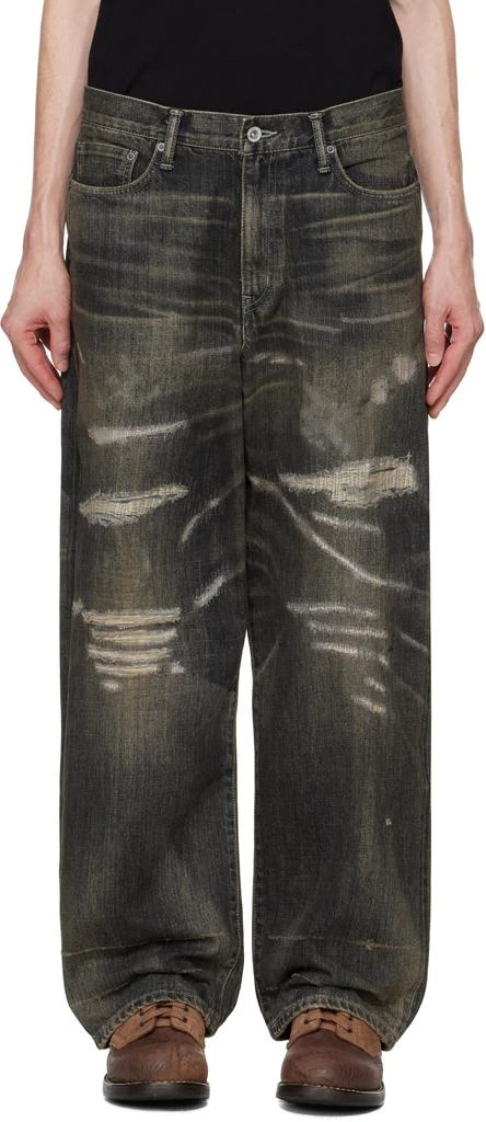 NEIGHBORHOOD Black Savage Denim DP Wide Jeans 1