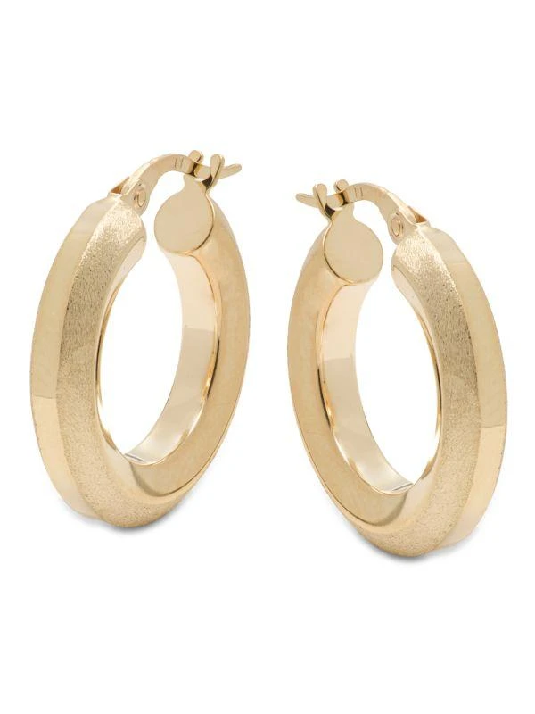 Saks Fifth Avenue 14K Yellow Gold Tube Hoop Earrings 1