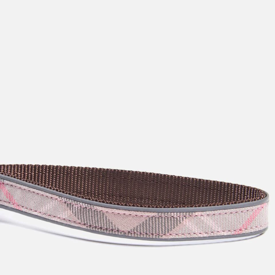 Barbour Barbour Reflective Tartan Dog Collar - Taupe/Pink Tartan 5
