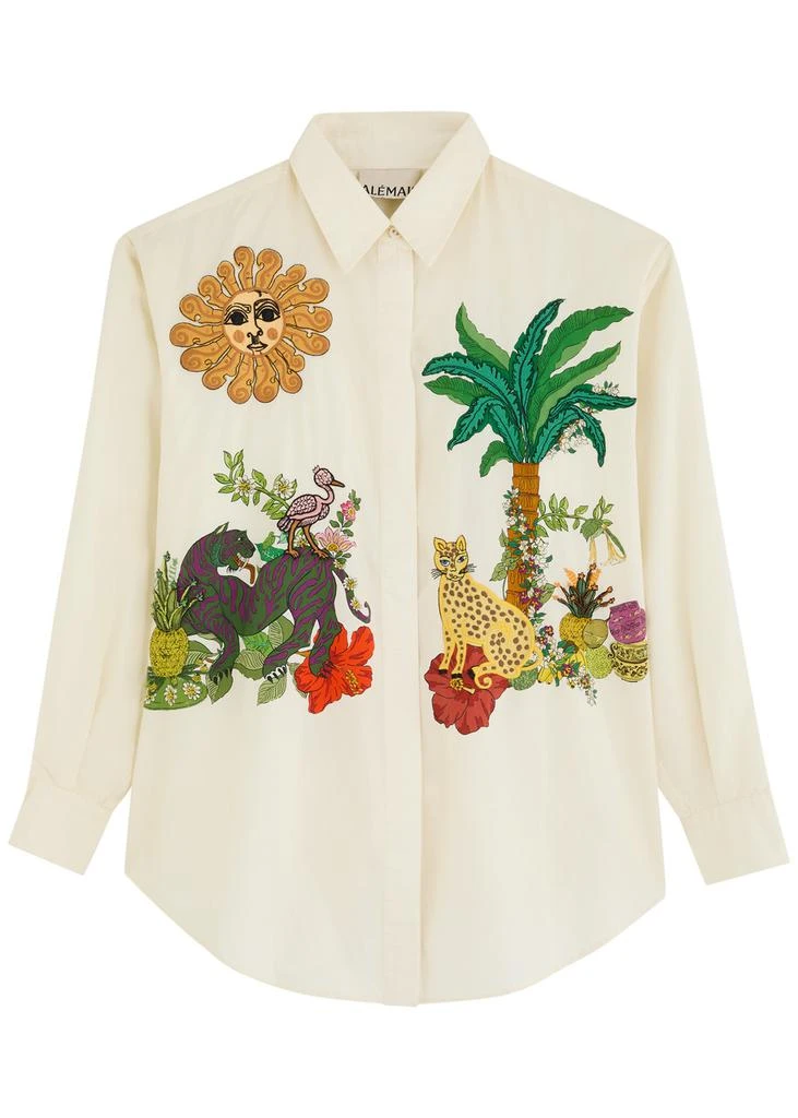 ALEMAIS Tiger embroidered cotton shirt 1