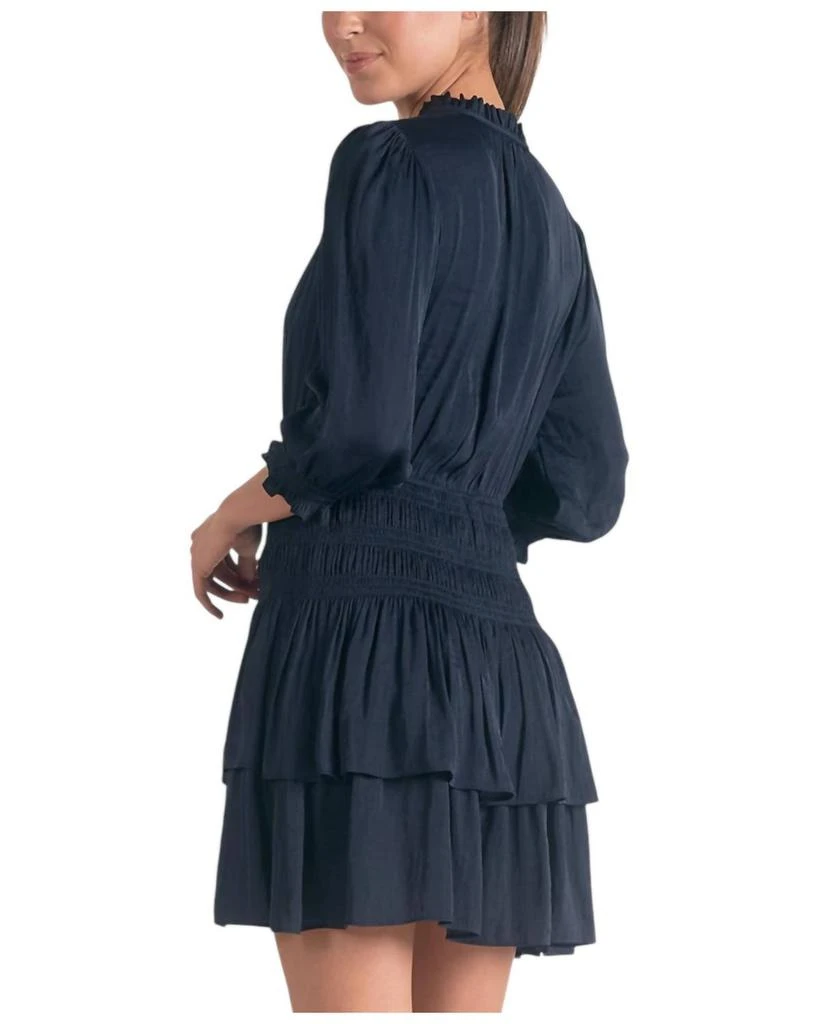 Elan Smocked Mini Dress In Navy 2