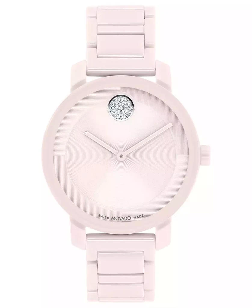 Movado Women's Swiss Bold Evolution 2.0 Blush Ceramic Bracelet Watch 34mm 1