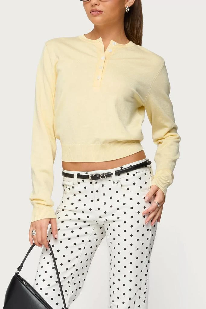 Edikted Edikted Yolana Henley Light Knit Sweater 4