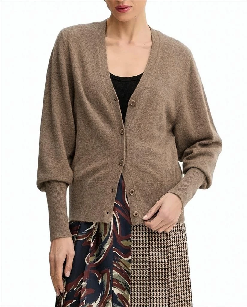 Hugo Boss Cashmere Cardigan With Ribbed Trim And V-Neckline
