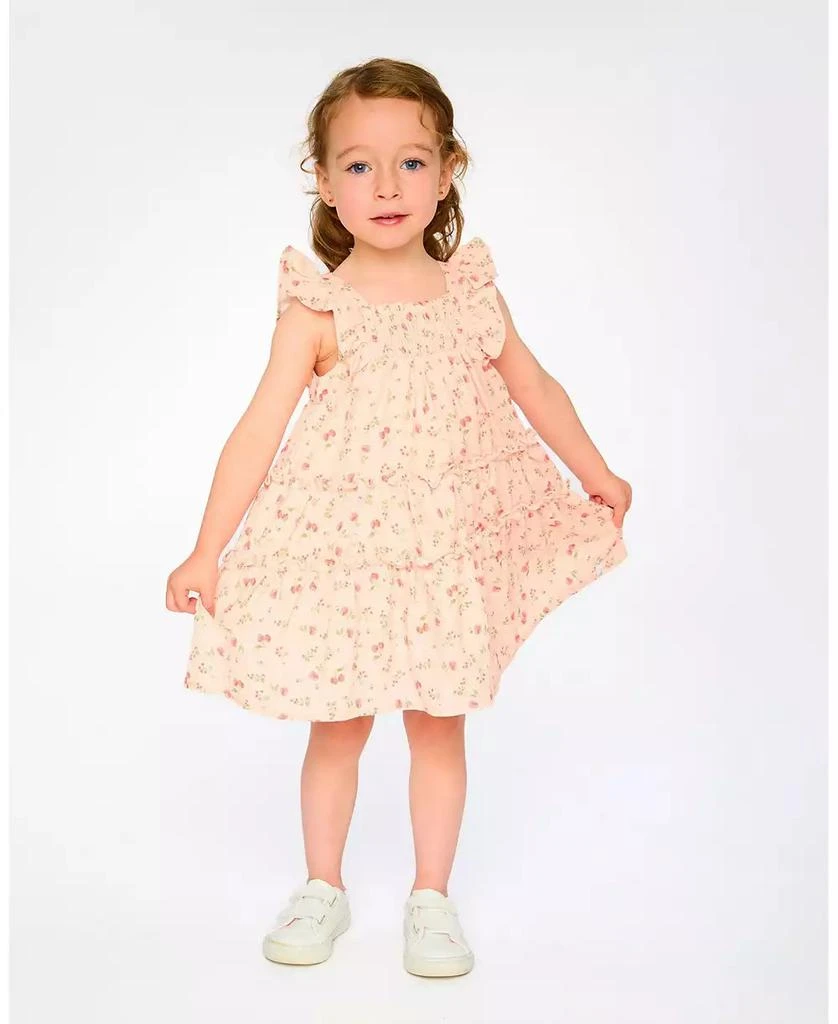 Deux par Deux Baby Girls Multi-Tiered Dress with Printed Flowers. 2
