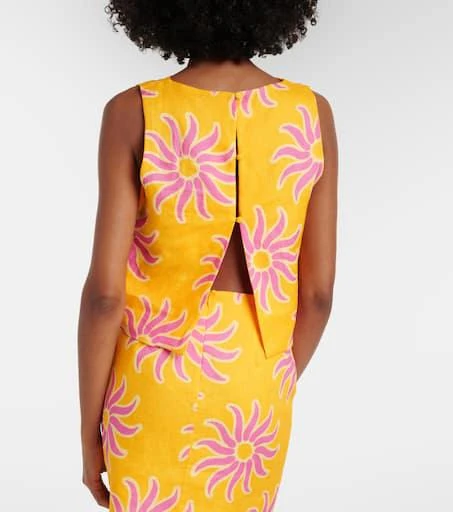 Cala de la Cruz Avelino printed linen crop top 4