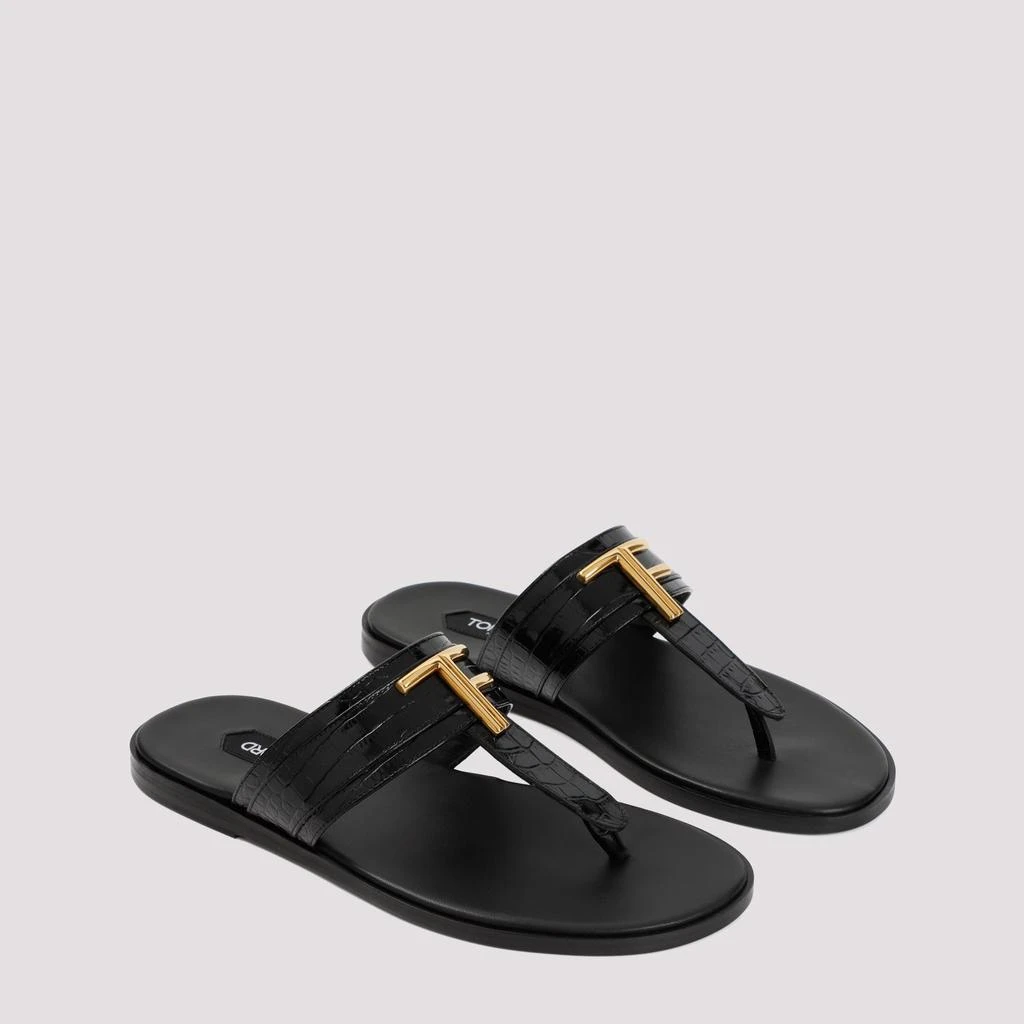Tom Ford LEATHER FLAT SANDALS 4