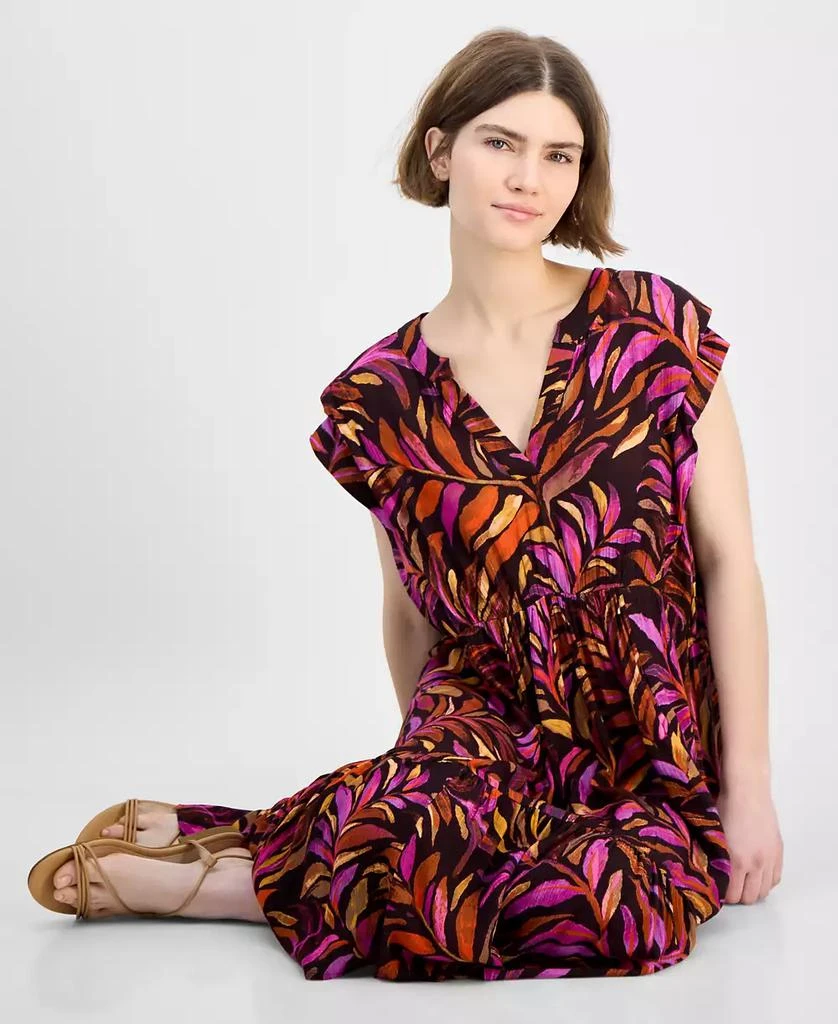 Democracy Women's Printed Extended-Shoulder Midi Dress 2