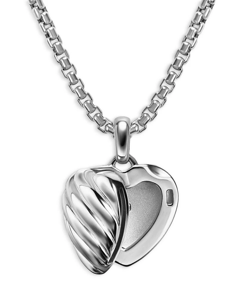 David Yurman Sculpted Cable Heart Locket in Sterling Silver, 23mm 5