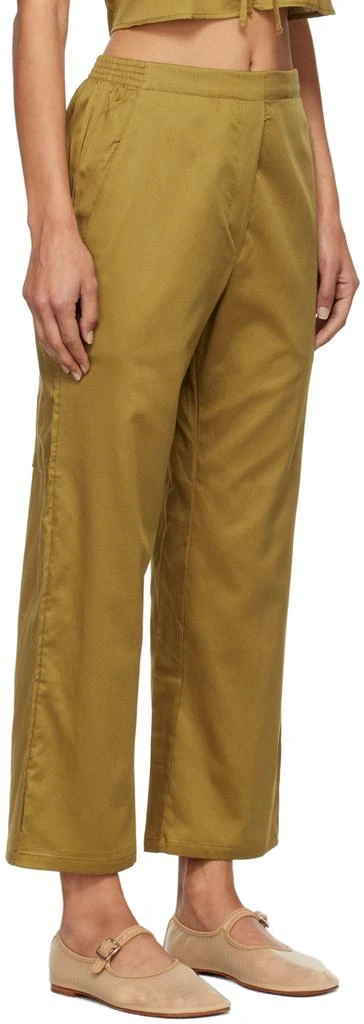 LESET Khaki Yoko Crop Painter Lounge Pants 2