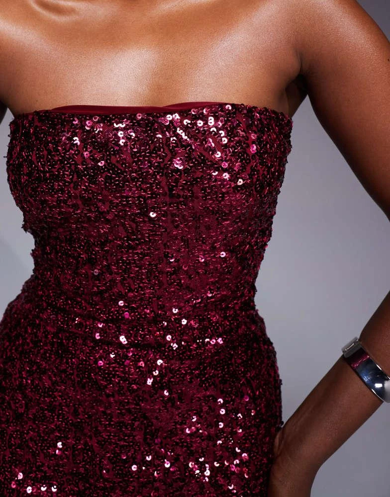 knee length dresses for ladies Alexa Mini Sequin Dress — Burgundy main image 0