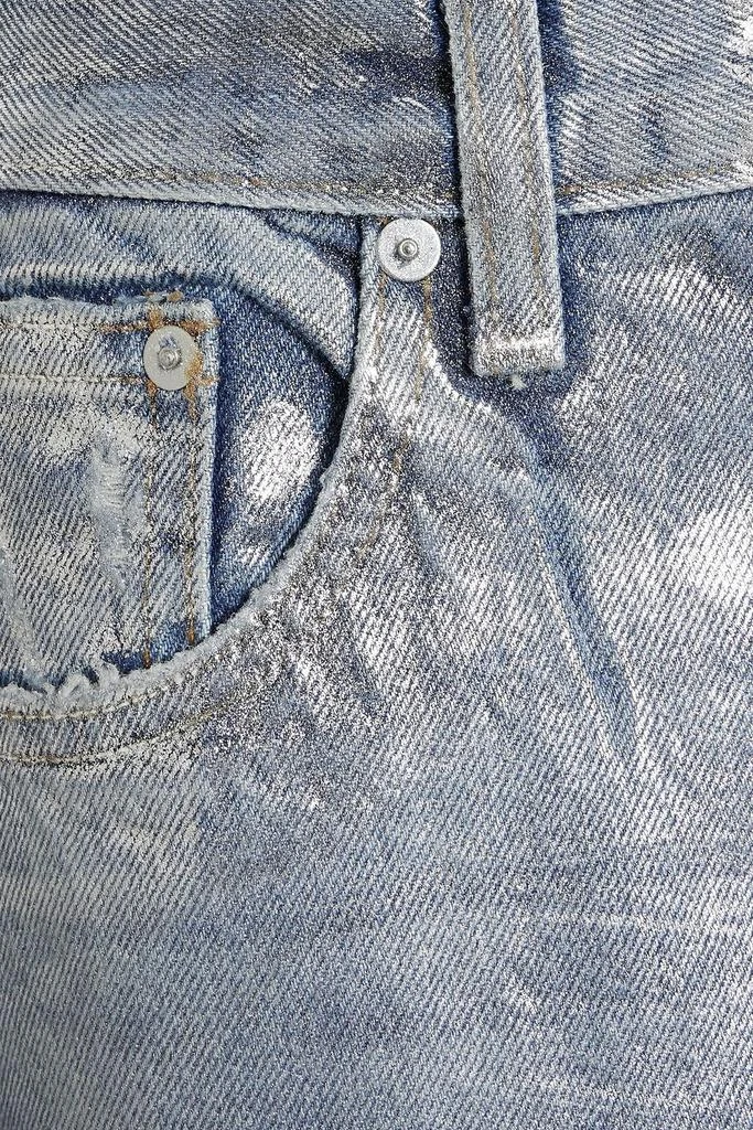 EB DENIM Coated metallic high-rise straight-leg jeans 4