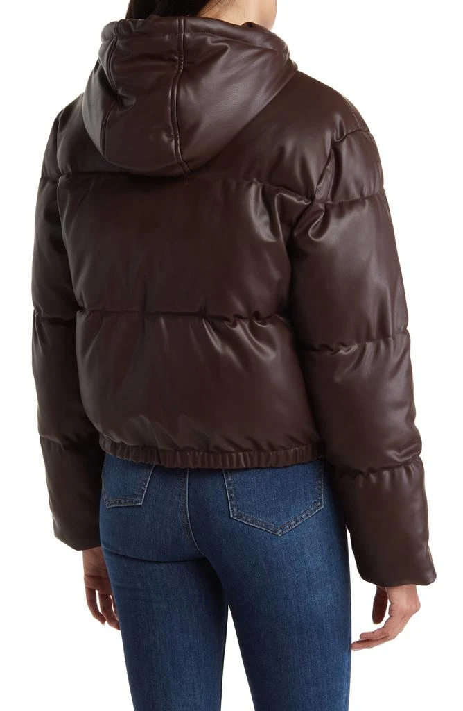Sam Edelman Faux Leather Hooded Crop Puffer Jacket 2