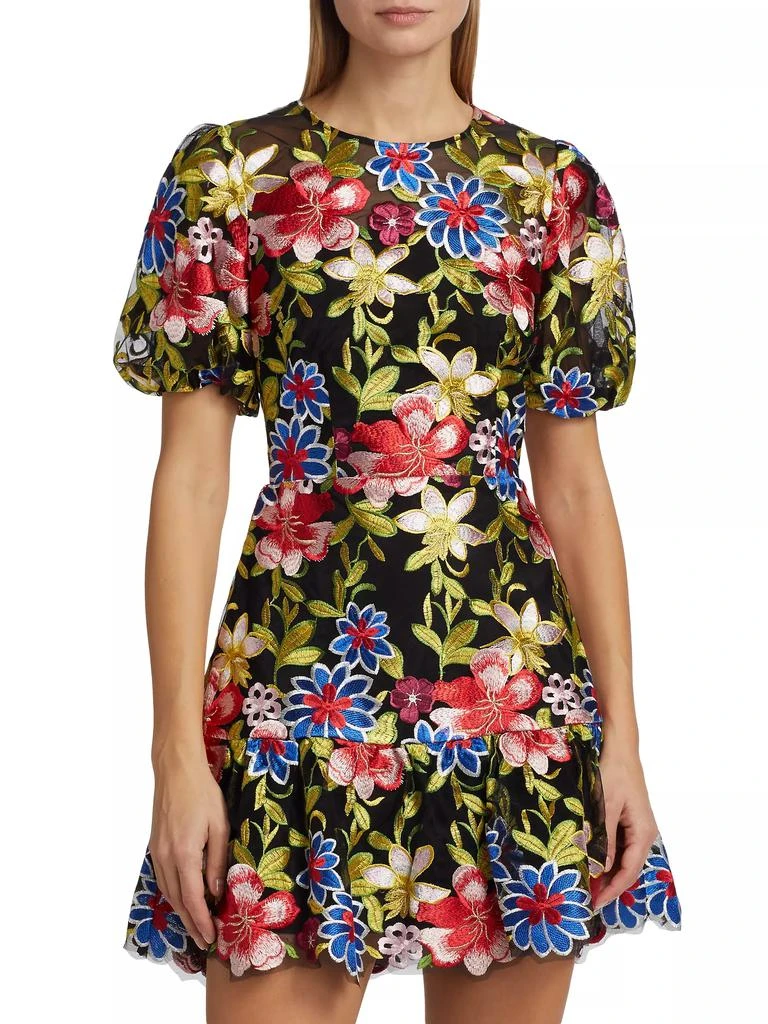 Milly Yasmin Floral Mesh Dress 3