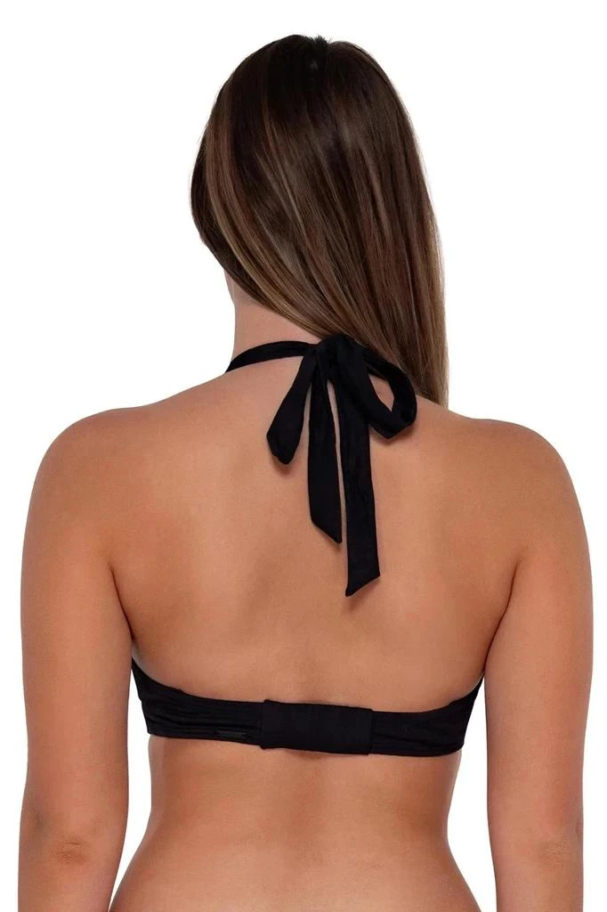Sunsets Vienna Bikini Top Women's Black Crossback Strap V-Wire Swim GBO513 5