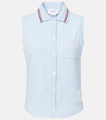 Thom Browne Sleeveless cotton polo shirt 1