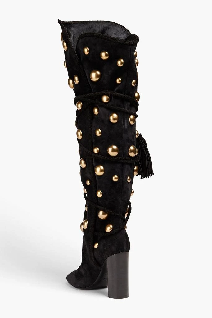 Yves Saint Laurent Studded suede thigh boots 4