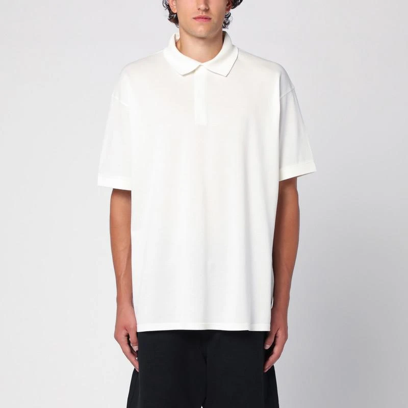 Y-3 Off white cotton over polo shirt 1