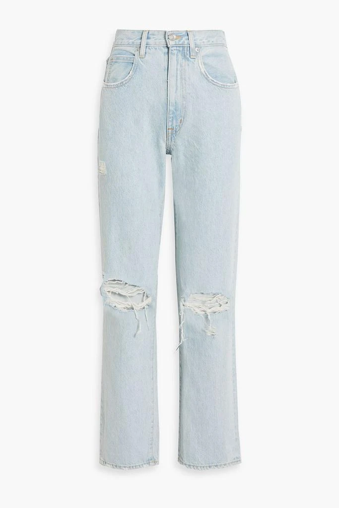 SLVRLAKE London distressed high-rise straight-leg jeans 1