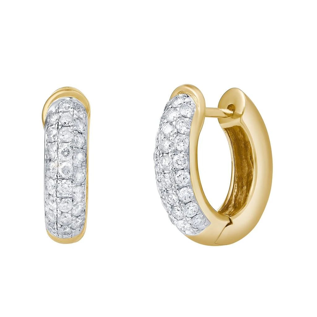 LuvMyJewelry Carenza 0.8 Ct 14K Gold Diamond Huggies 2