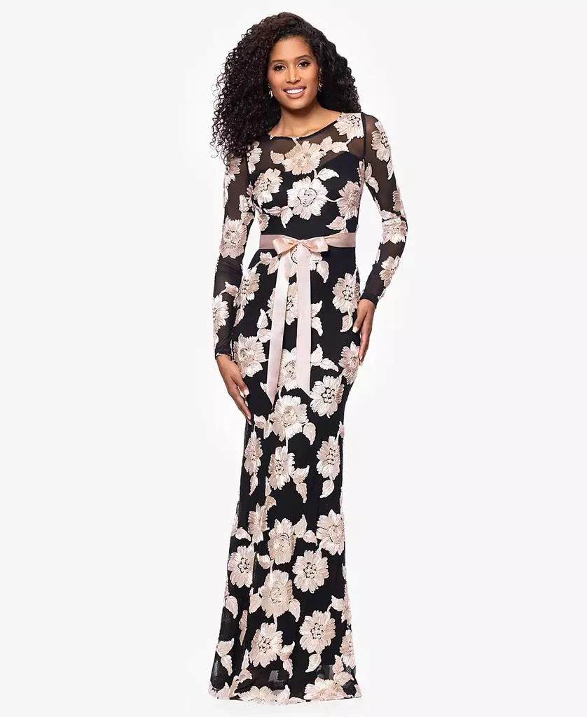 Betsy & Adam Petite Jacquard Printed Long Sheath Dress 1