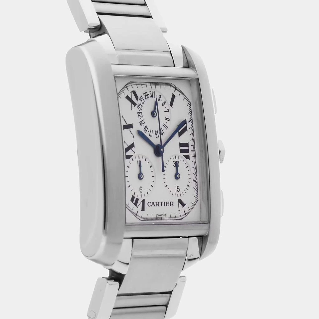 Cartier Cartier Tank Francaise Chronoflex W51001Q3 Quartz Stainless Steel Silver Dial Men's Wristwatch 28mm 3