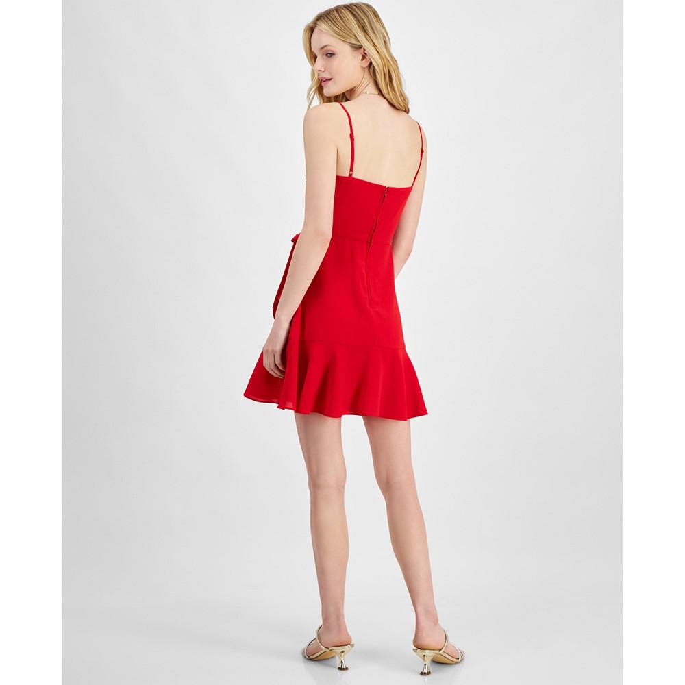 City Studios Juniors' Side-Tie Grommet-Trim Dress