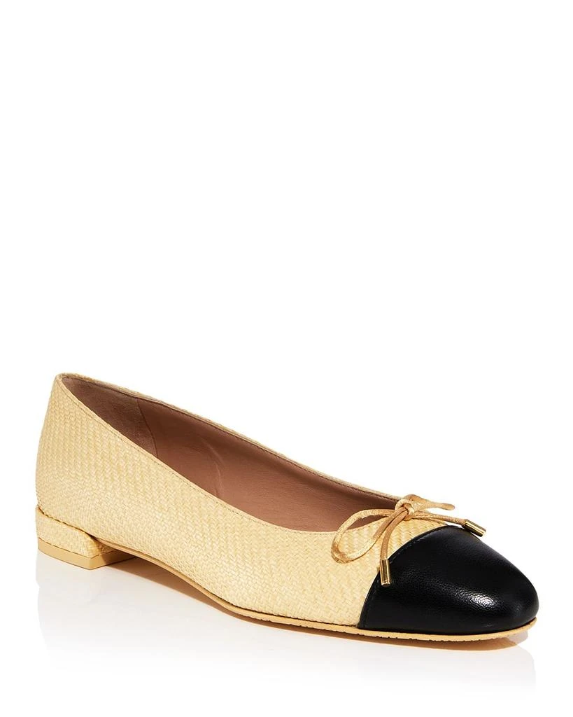 Stuart Weitzman Women's Sleek Bow Slip On Ballet Flats 1