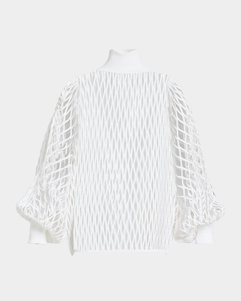 Alaia Macrame Knit High-Neck Sweater 1