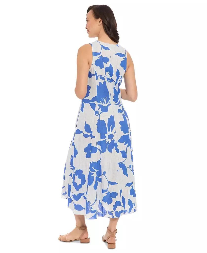 London Times Women's V-Neck Godet-Pleat A-Line Dress 2