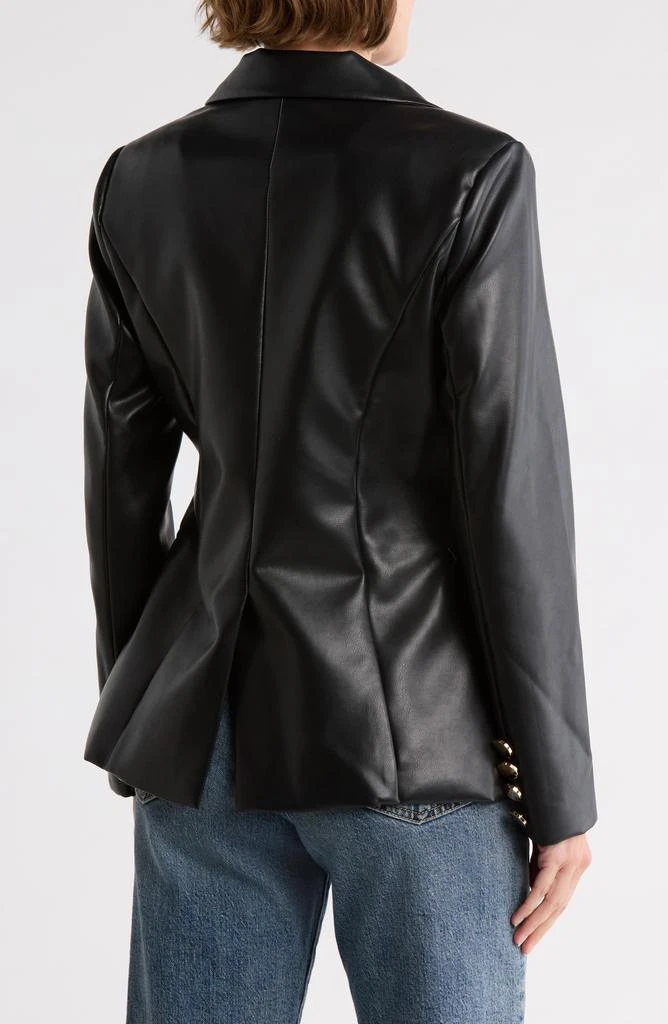 AREA Ana Faux Leather Blazer 2