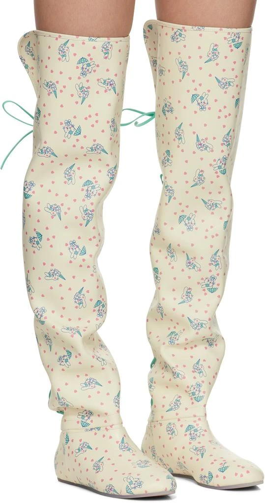 Ashley Williams Off-White Slouchy Thigh-High Tall Boots 4