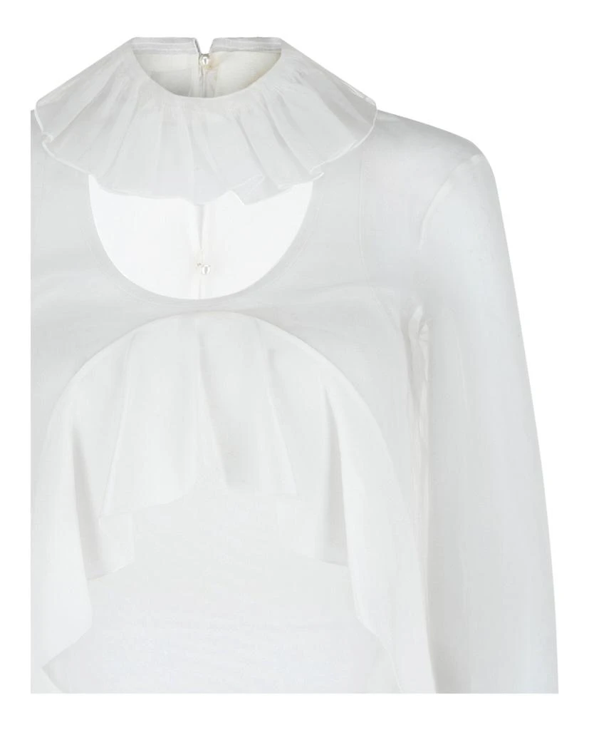 Givenchy Cropped Silk Blouse With Ruffles 3