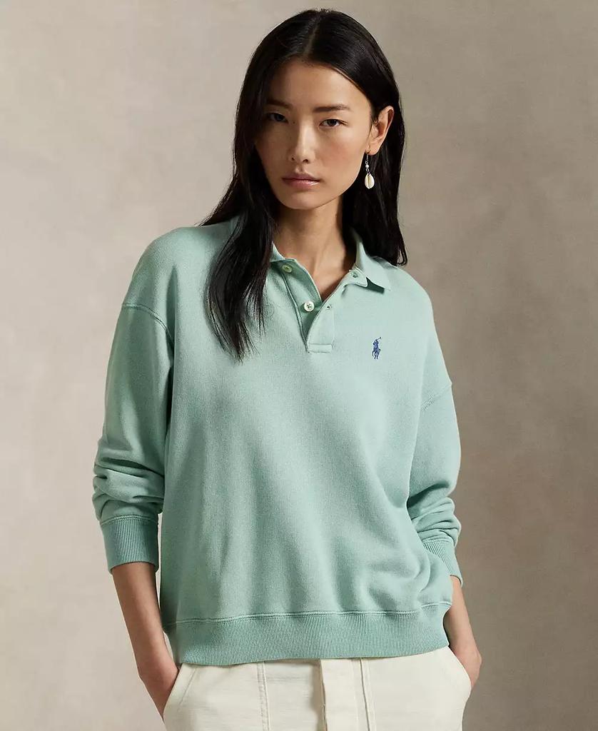 Ralph Lauren Women's Lightweight Fleece Long-Sleeve Polo Sweatshirt