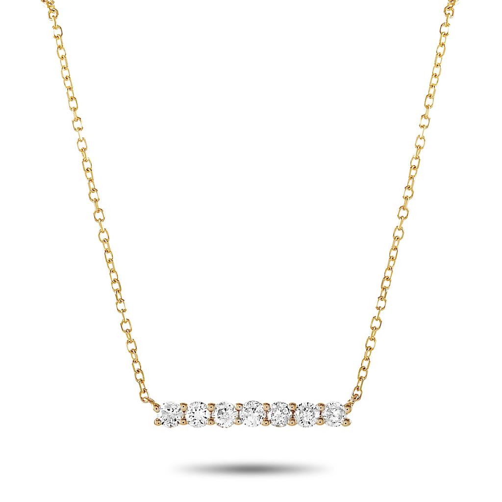Non Branded 14K Yellow Gold 0.25 ct Diamond Pendant Necklace