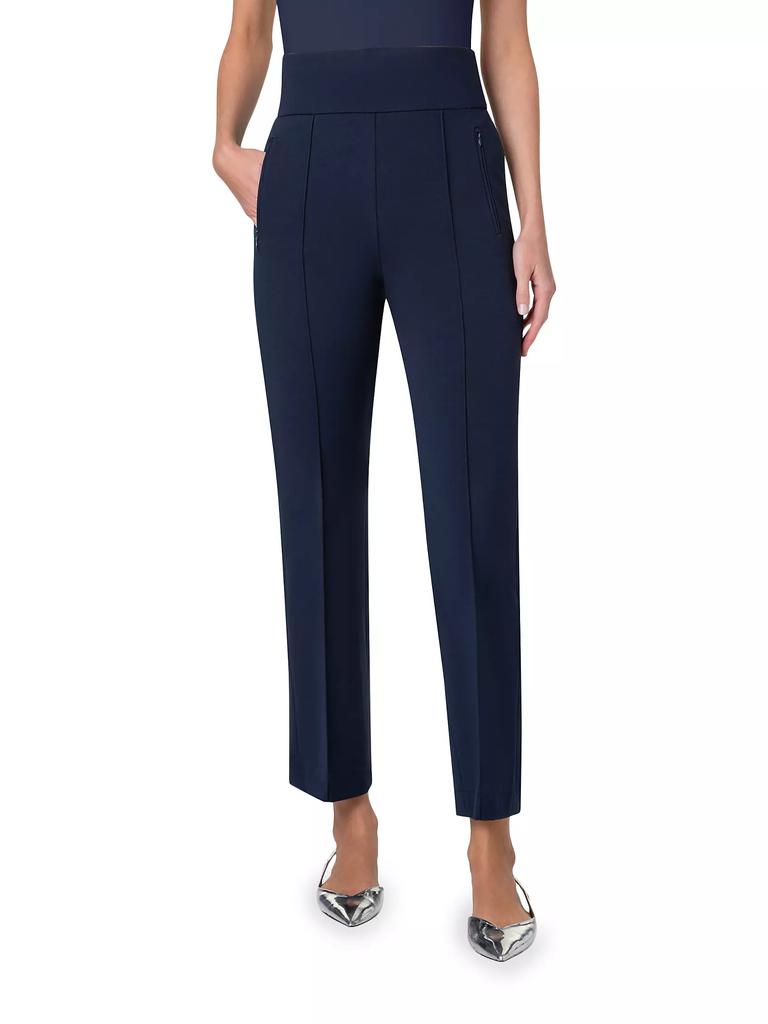 Akris Maxine Jersey Piped Bootcut Pants