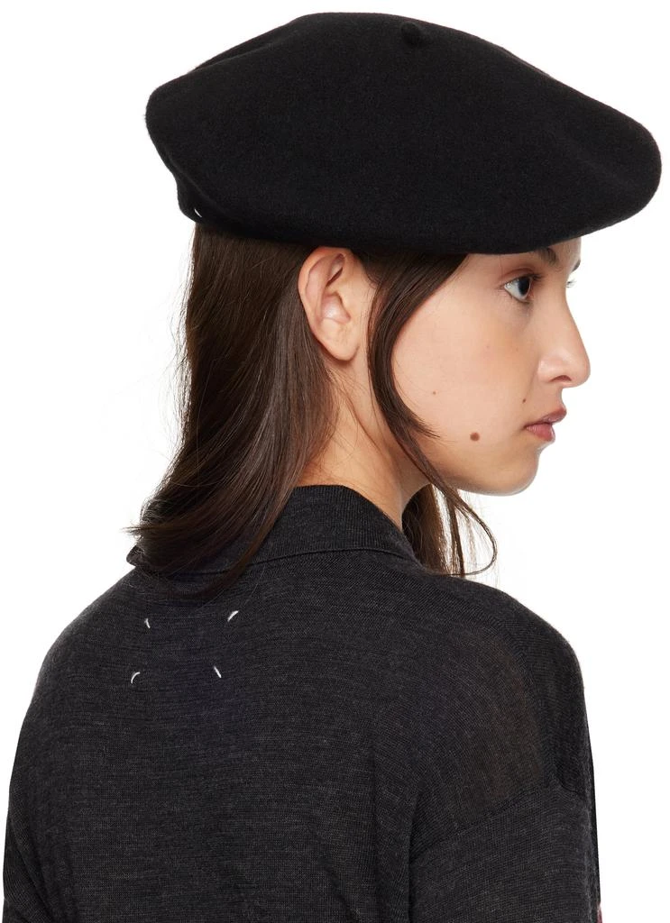 MAISON MARGIELA Black Heavy Wool Beret 3