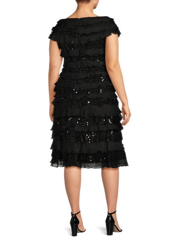 Tadashi Shoji Sequin Ruffle Midi Dress 2