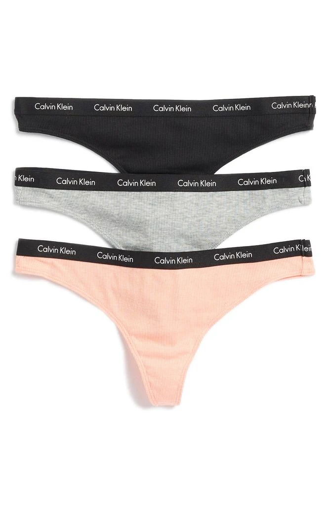 Calvin Klein Ribbed Thong - Pack of 3 1