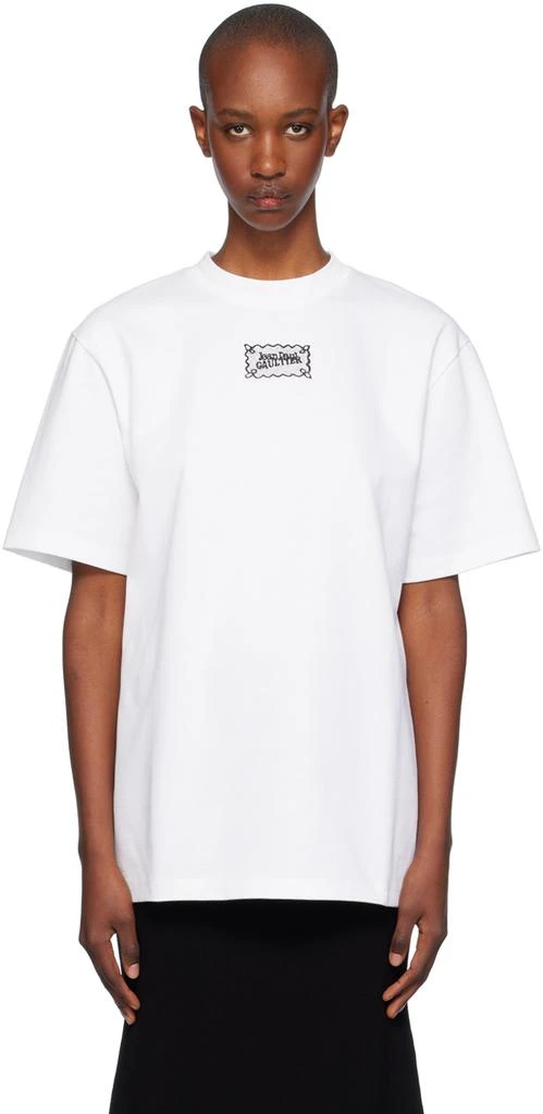 Jean Paul Gaultier White Oversized Lace Label T-shirt 1