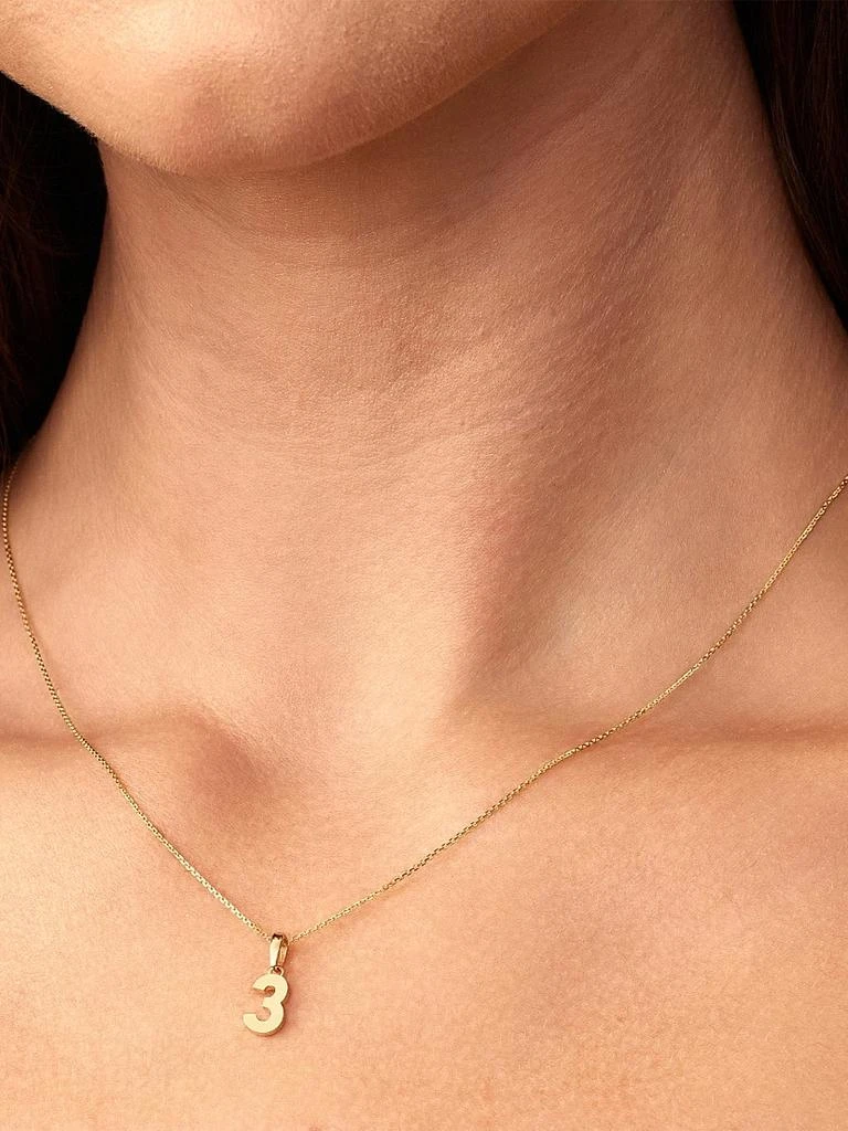 Oradina 14K Yellow Gold My Number Pendant Charm 4