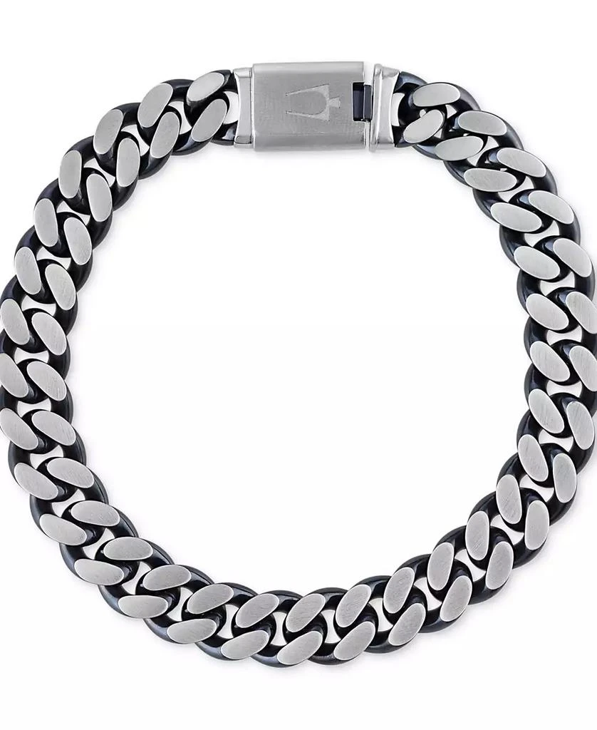 Bulova Men's Classic Curb Chain Bracelet in Blue-Plated Stainless Steel 1
