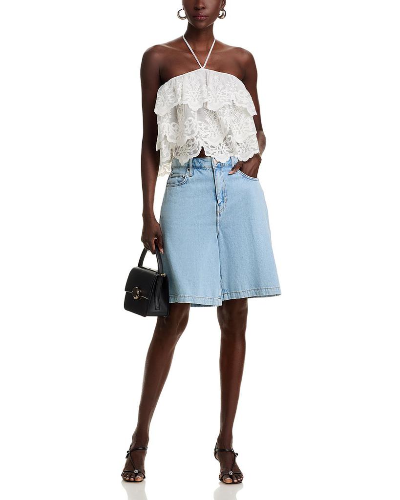 Aqua Women's Floral Lace Tank Top, Black, Size Large J.T.B. Camisole Cami Top, w&frasl;Floral Lace Trim, AQUA&frasl;AQUA, Womens