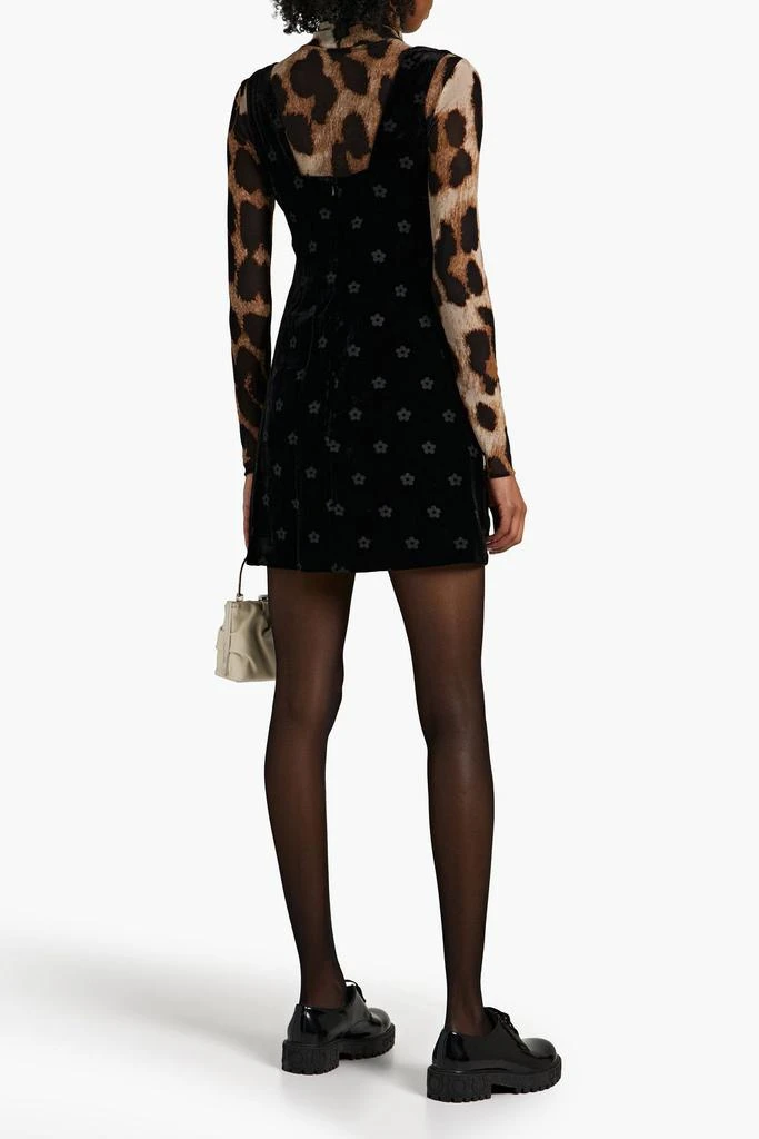 ALEXACHUNG Sadie devoré-velvet mini dress 3