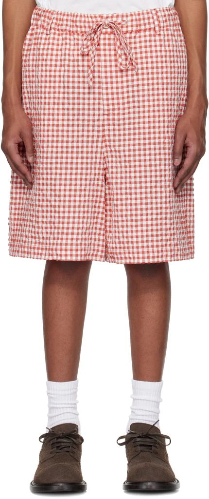 Marni Red & White Gingham Shorts 1