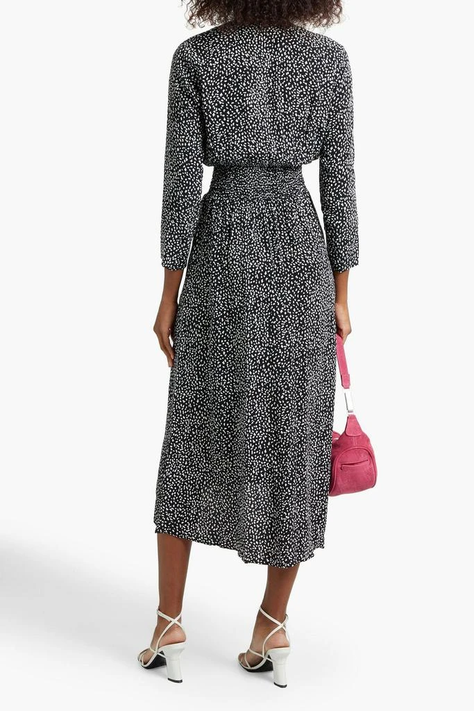 Maje Shirred printed cupro-blend crepe de chine midi dress 3
