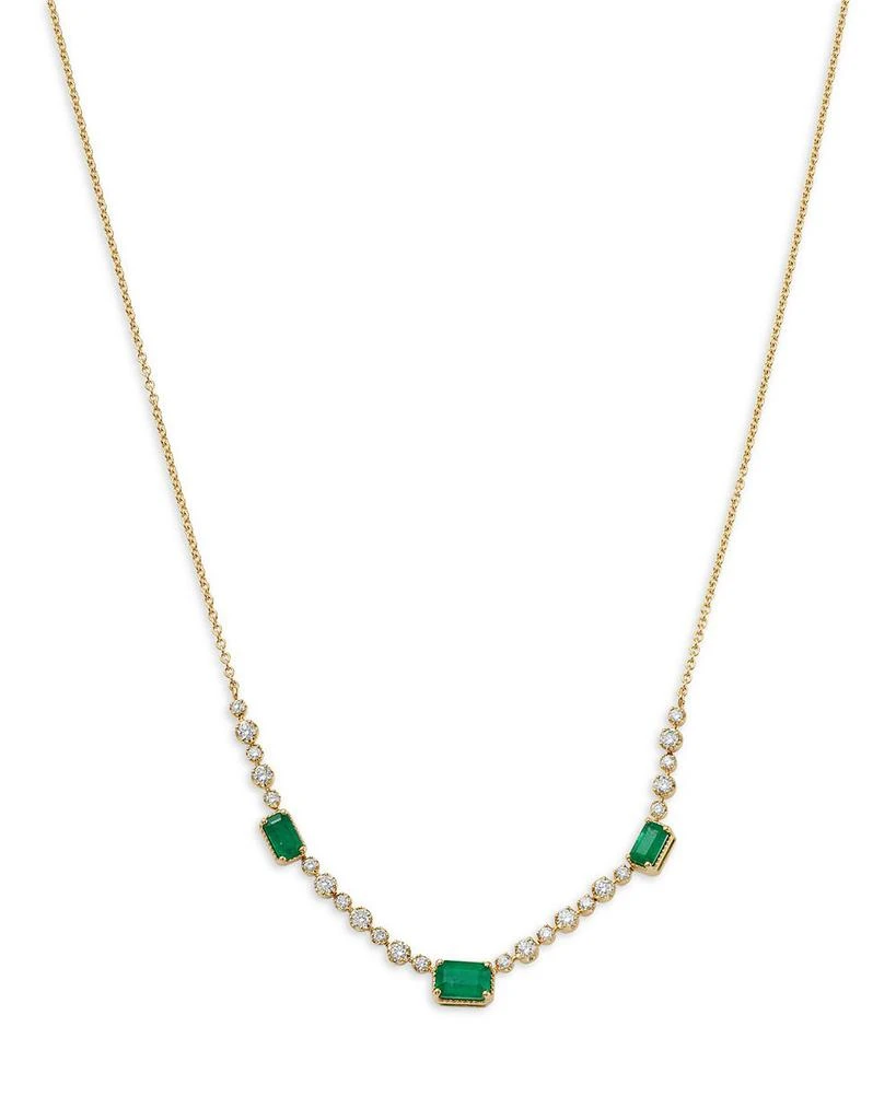 Bloomingdale
s Fine Collection Emerald 
Diamond Station Necklace in 14K Yellow Gold, 18" 1