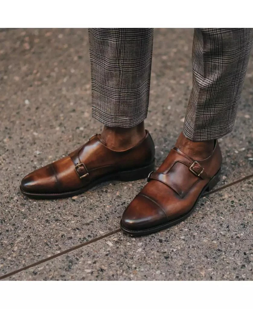 Taft Men's Prince Genuine Leather Double Monk Strap Dress Shoes 9