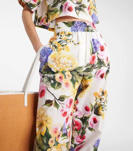 Dolce 
Gabbana Floral cotton poplin tapered pants 4