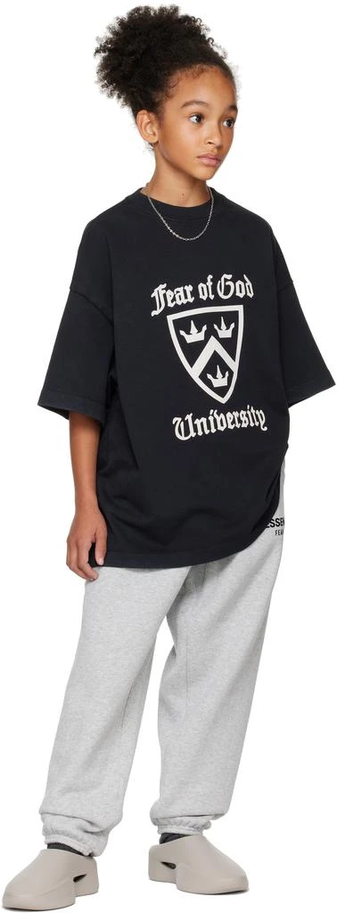 Essentials Kids Black Heavy Crewneck T-shirt 4
